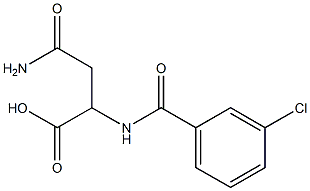 4-amino-2-[(3-chlorobenzoyl)amino]-4-oxobutanoic acid Struktur