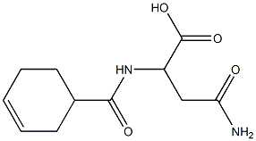 4-amino-2-[(cyclohex-3-en-1-ylcarbonyl)amino]-4-oxobutanoic acid Struktur