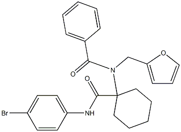 N-{1-[(4-bromoanilino)carbonyl]cyclohexyl}-N-(2-furylmethyl)benzamide Struktur