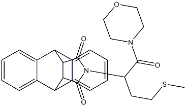 17-[3-(methylsulfanyl)-1-(4-morpholinylcarbonyl)propyl]-17-azapentacyclo[6.6.5.0~2,7~.0~9,14~.0~15,19~]nonadeca-2,4,6,9,11,13-hexaene-16,18-dione Struktur