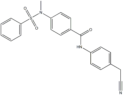 N-[4-(cyanomethyl)phenyl]-4-[methyl(phenylsulfonyl)amino]benzamide Struktur