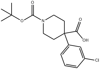 1-BOC-4-(3-CHLOROPHENYL)-4-PIPERIDINEDICARBOXYLIC ACID price.