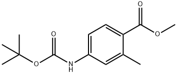 4-tert-Butoxycarbonylamino-2-methyl-benzoic acid methyl ester Struktur