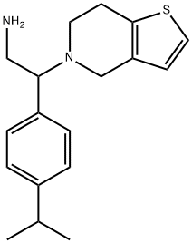 2-[4-(propan-2-yl)phenyl]-2-{4H,5H,6H,7H-thieno[3,2-c]pyridin-5-yl}ethan-1-amine Struktur