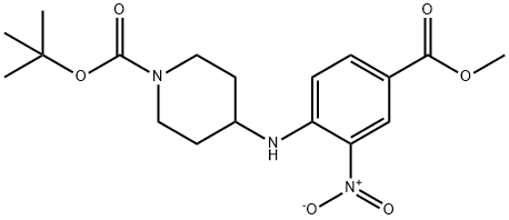 TERT-BUTYL 4-(4-(METHOXYCARBONYL)-2-NITROPHENYLAMINO)PIPERIDINE-1-CARBOXYLATE Struktur