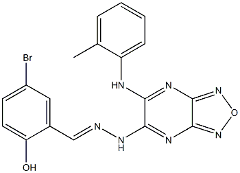 5-bromo-2-hydroxybenzaldehyde {6-[(2-methylphenyl)amino][1,2,5]oxadiazolo[3,4-b]pyrazin-5-yl}hydrazone Struktur