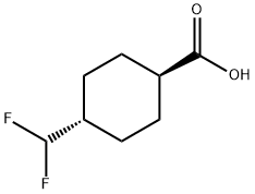 trans-4-(difluoromethyl)cyclohexane-1-carboxylic acid Struktur