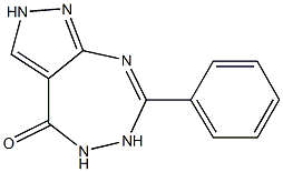 7-phenyl-5,6-dihydropyrazolo[3,4-e][1,2,4]triazepin-4(2H)-one Struktur