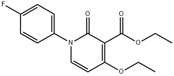 ethyl 4-ethoxy-1-(4-fluorophenyl)-2-oxo-1,2-dihydropyridine-3-carboxylate Struktur