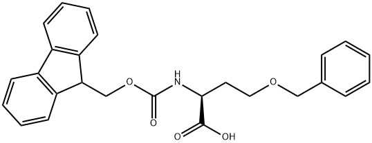 (2S)-4-(benzyloxy)-2-({[(9H-fluoren-9-yl)methoxy]carbonyl}amino)butanoic acid Struktur