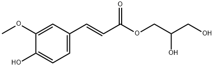 2-Propenoic acid, 3-(4-hydroxy-3-methoxyphenyl)-, 2,3-dihydroxypropyl ester, (2E)- Struktur