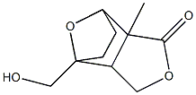 7-(hydroxymethyl)-2-methyl-4,10-dioxatricyclo[5.2.1.0~2,6~]decan-3-one Struktur