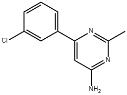 4-amino-6-(3-chlorophenyl)-2-methylpyrimidine Struktur