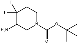 tert-butyl 3-amino-4,4-difluoropiperidine-1-carboxylate Struktur