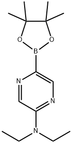 N,N-diethyl-5-(4,4,5,5-tetramethyl-1,3,2-dioxaborolan-2-yl)pyrazin-2-amine Struktur