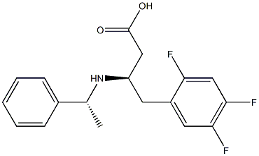 (3R)-3-[[(1R)-1-phenylethyl]amino]-4-(2,4,5-trifluorophenyl)butanoic acid Struktur