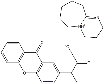 2-(9-Oxoxanthen-2-yl)propionic Acid 1,8-Diazabicyclo[5.4.0]undec-7-ene Salt Struktur