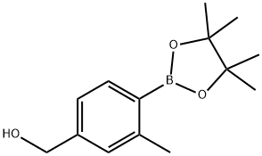 2--Methyl-4-(hydroxymethyl)phenylboronic acid pinacol ester Struktur