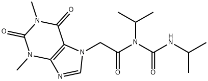 7H-Purine-7-acetamide, 1,2,3,6-tetrahydro-1,3-dimethyl-N-(1-methylethyl)-N-[[(1-methylethyl)amino]carbonyl]-2,6-dioxo- Struktur