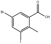 5-bromo-3-iodo-2-methylbenzoic acid Struktur