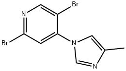 2,5-Dibromo-4-(4-methylimidazol-1-yl)pyridine Struktur