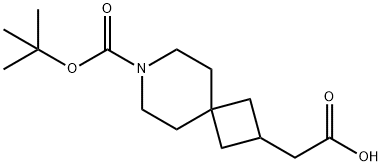 2-(7-(tert-butoxycarbonyl)-7-azaspiro[3.5]nonan-2-yl)acetic acid Struktur