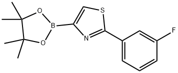 2-(3-fluorophenyl)-4-(4,4,5,5-tetramethyl-1,3,2-dioxaborolan-2-yl)thiazole Struktur