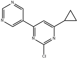 2-chloro-4-(pyrimidin-5-yl)-6-cyclopropylpyrimidine Struktur