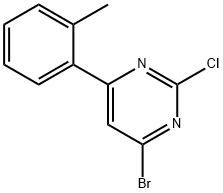 2-Chloro-4-bromo-6-(2-tolyl)pyrimidine Struktur