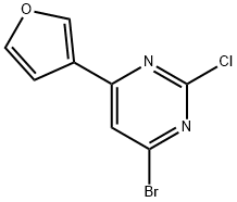 2-Chloro-4-bromo-6-(3-furyl)pyrimidine Struktur