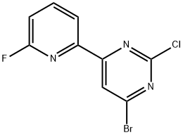 2-Chloro-4-bromo-6-(6-fluoro-2-pyridyl)pyrimidine Struktur