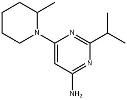 4-Amino-2-(iso-propyl)-6-(2-methylpiperidin-1-yl)-pyrimidine Struktur