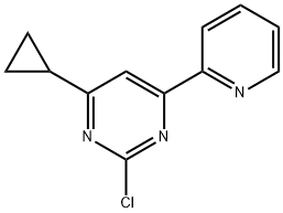 2-chloro-4-(pyridin-2-yl)-6-cyclopropylpyrimidine Struktur