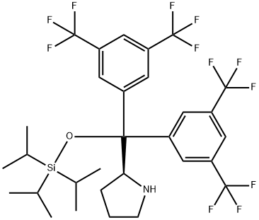 (S)-2-[Bis[3,5-bis(trifluoromethyl)phenyl][[trisisopropylsilyl]oxy]methyl]pyrrolidine Struktur