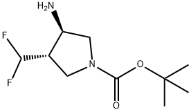 tert-butyl (3R,4S)-3-amino-4-(difluoromethyl)pyrrolidine-1-carboxylate Struktur