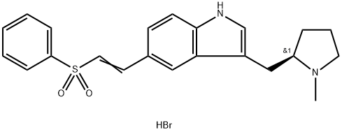 (R)-5-(2-phenylsulphonylethenyl)-3-(N-methylpyrrolidine-2-yl-methyl)-1H-indole hydrobromide Struktur