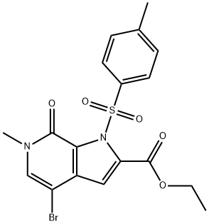 ethyl 4-bromo-6-methyl-7-oxo-1-tosyl-6,7-dihydro-1H-pyrrolo[2,3-c]pyridine-2-carboxylate Struktur