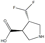 (3S,4S)-4-(difluoromethyl)pyrrolidine-3-carboxylic acid Struktur