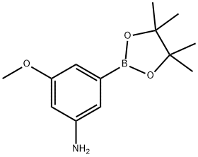 3-methoxy-5-(4,4,5,5-tetramethyl-1,3,2-dioxaborolan-2-yl)aniline Struktur