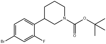 TERT-BUTYL 3-(4-BROMO-2-FLUOROPHENYL)PIPERIDINE-1-CARBOXYLATE Struktur