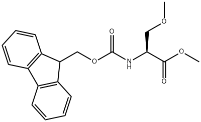 (S)-2-(9-芴基甲氧基羰基氨基)-3-甲氧基丙酸甲酯 結(jié)構(gòu)式