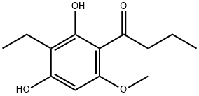 1-Butanone, 1-(3-ethyl-2,4-dihydroxy-6-methoxyphenyl)- Struktur