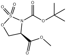 Methyl (R)-3-Boc-1,2,3-oxathiazolidine-4-carboxylate 2,2-Dioxide Struktur