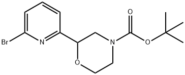 tert-butyl 2-(6-bromopyridin-2-yl)morpholine-4-carboxylate Struktur