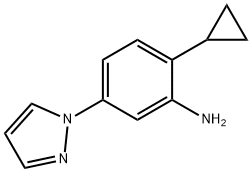 2-Cyclopropyl-5-(1H-pyrazol-1-yl)aniline Struktur