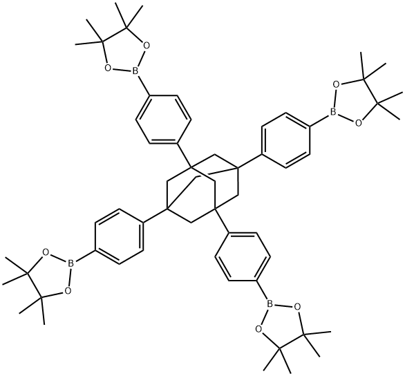 1,3,5,7-tetrakis(4-(4,4,5,5-tetramethyl-1,3,2-dioxaborolan-2-yl)phenyl)adamantane Struktur