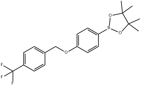 1,3,2-Dioxaborolane, 4,4,5,5-tetramethyl-2-[4-[[4-(trifluoromethyl)phenyl]methoxy]phenyl]- Struktur