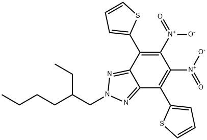 2-(2-ethylhexyl)-5,6-dinitro-4,7-di(thiophen-2-yl)-2H-benzo[d][1,2,3]triazole Struktur