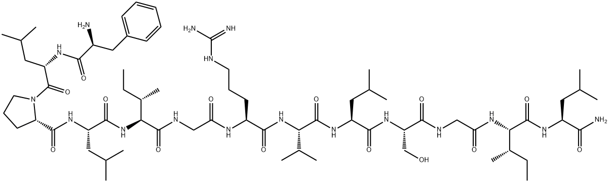 L-Phenylalanyl-L-leucyl-L-prolyl-L-leucyl-L-isoleucylglycyl-L-arginyl-L-valyl-L-leucyl-L-serylglycyl-L-isoleucyl-L-leucinamide Struktur