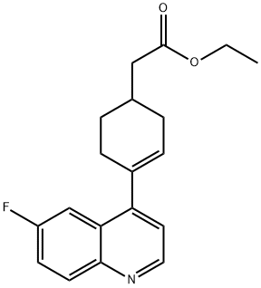 ethyl 2-(4-(6-fluoroquinolin-4-yl)cyclohex-3-enyl)acetate Struktur